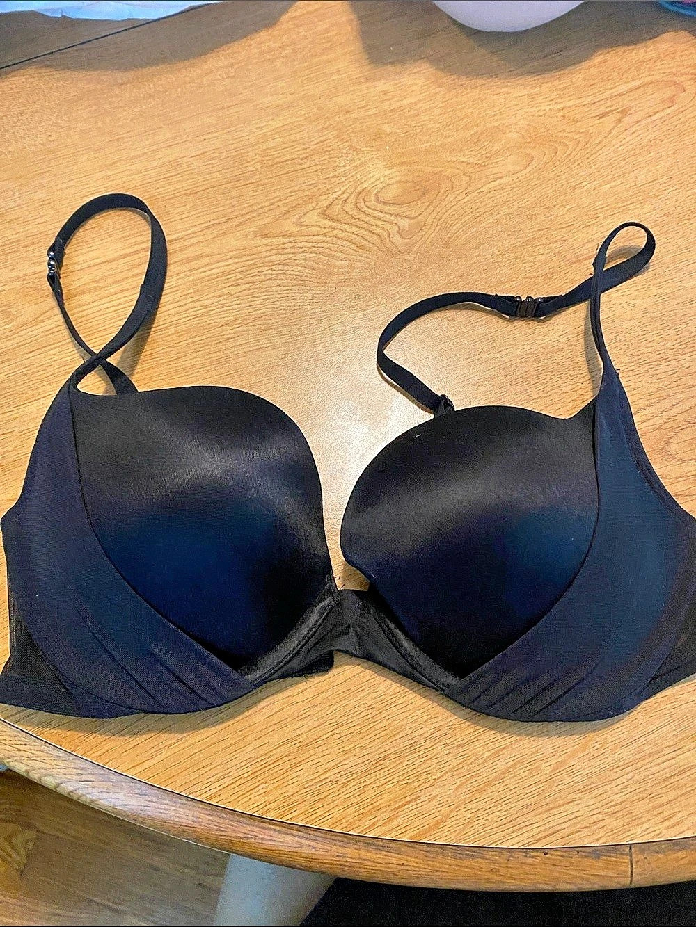 Victoria's Secret Padded Demi Bra Black 34C